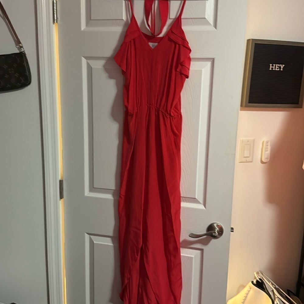 Red Spaghetti Strap Dress - Belt - Size Small - BRAND NEW Long Beautiful Dress